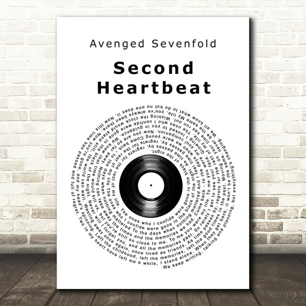 Avenged Sevenfold Second Heartbeat Vinyl Record Song Lyric Art Print
