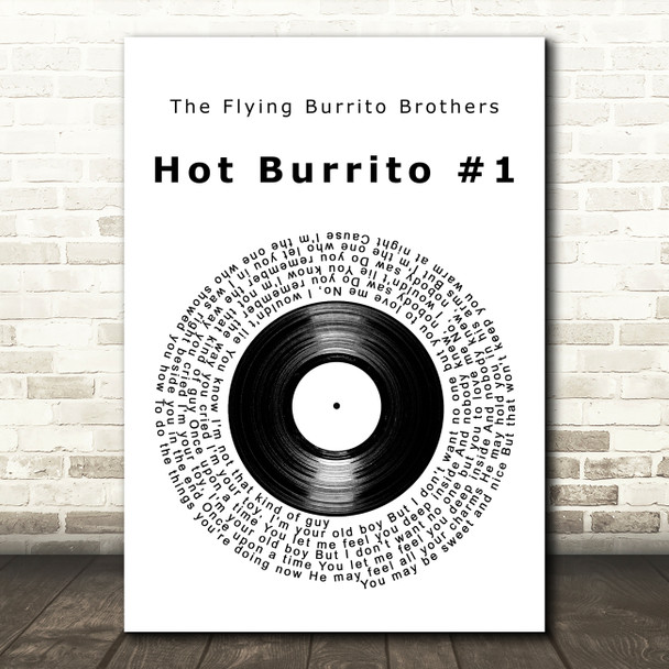 The Flying Burrito Brothers Hot Burrito #1 Vinyl Record Song Lyric Art Print