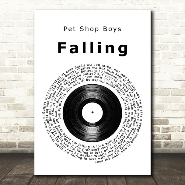 Pet Shop Boys Falling Vinyl Record Song Lyric Art Print