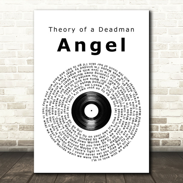 Theory of a Deadman Angel Vinyl Record Song Lyric Art Print