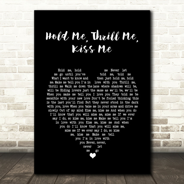 Gloria Estefan Hold Me, Thrill Me, Kiss Me Black Heart Song Lyric Wall Art Print