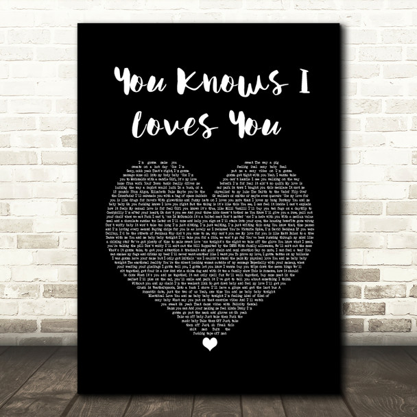 Goldie Lookin Chain You Knows I Loves You Black Heart Song Lyric Wall Art Print