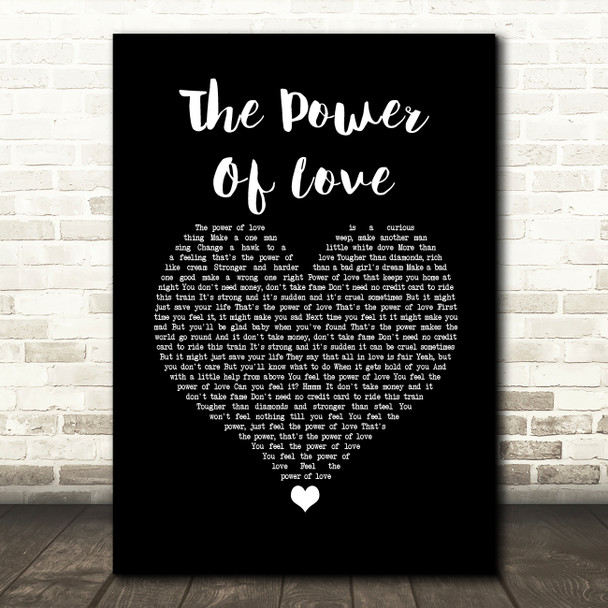 Huey Lewis & The News The Power Of Love Black Heart Song Lyric Wall Art Print