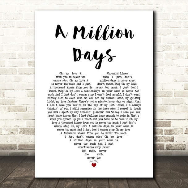 Paul Kalkbrenner A Million Days White Heart Song Lyric Art Print