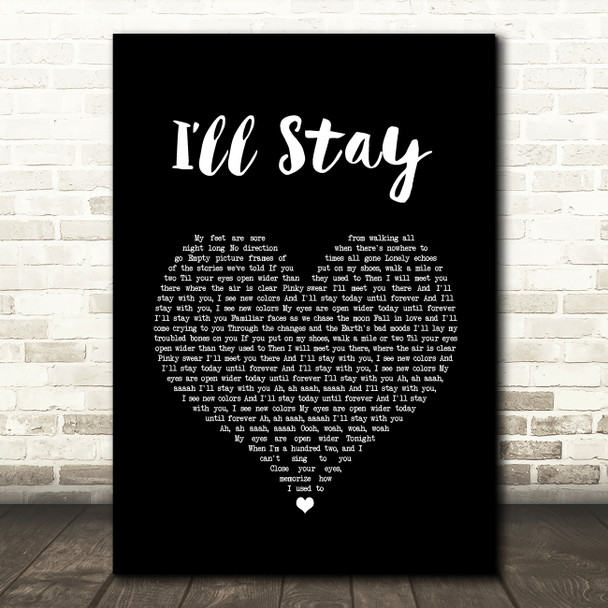Isabela Merced Ill Stay Black Heart Song Lyric Wall Art Print