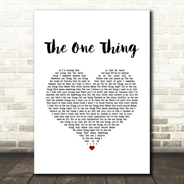Michael Bolton The One Thing White Heart Song Lyric Art Print