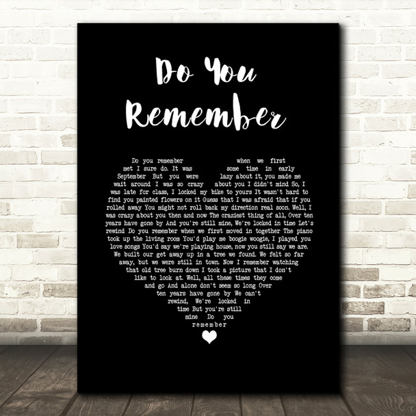 Jack Johnson Do You Remember Black Heart Song Lyric Wall Art Print