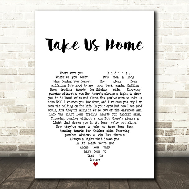 Ellen Smith Take Us Home White Heart Song Lyric Art Print