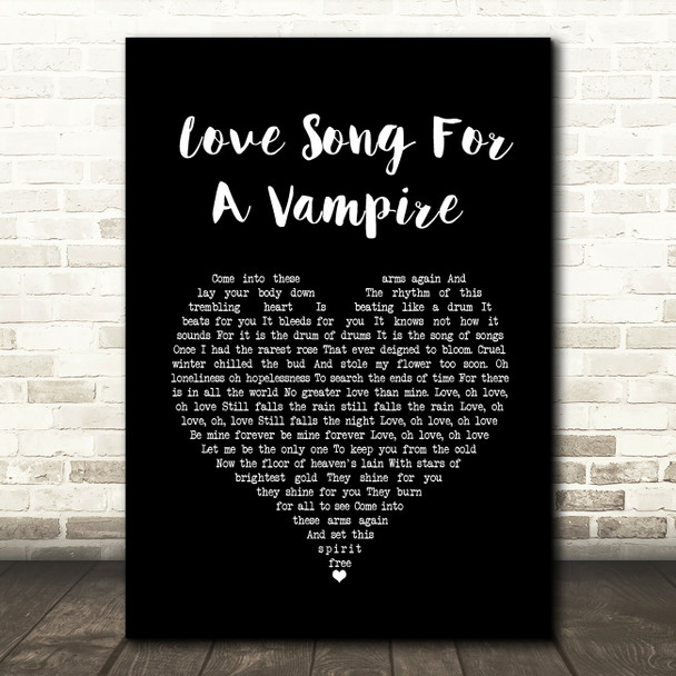 Annie Lennox Love Song For A Vampire Black Heart Song Lyric Wall Art Print
