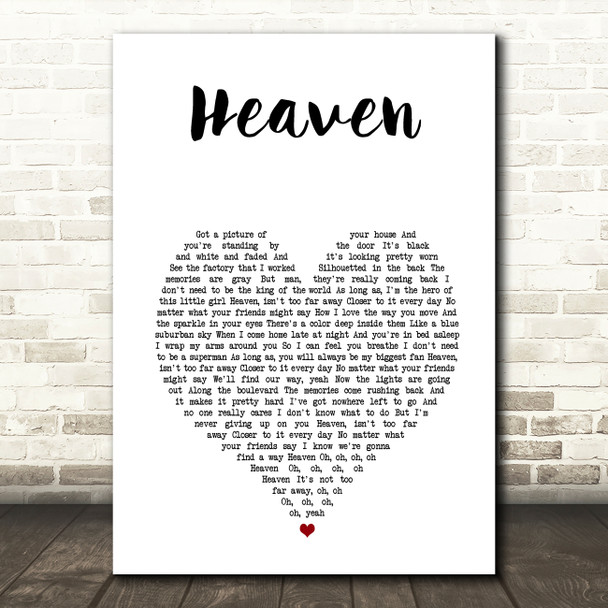 Warrant Heaven White Heart Song Lyric Art Print