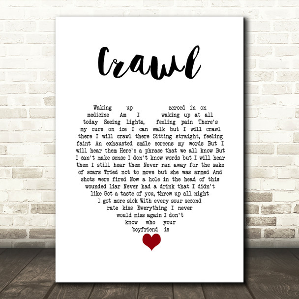 Alkaline Trio Crawl White Heart Song Lyric Art Print