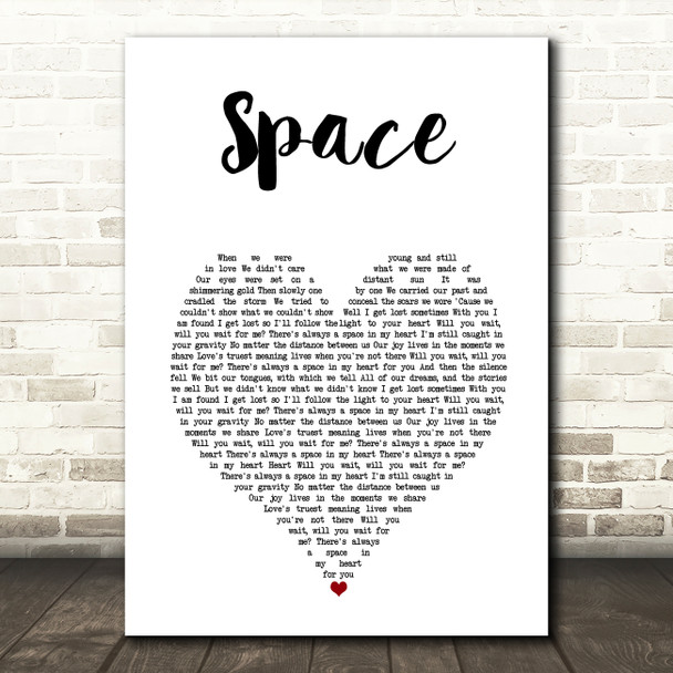 Biffy Clyro Space White Heart Song Lyric Art Print