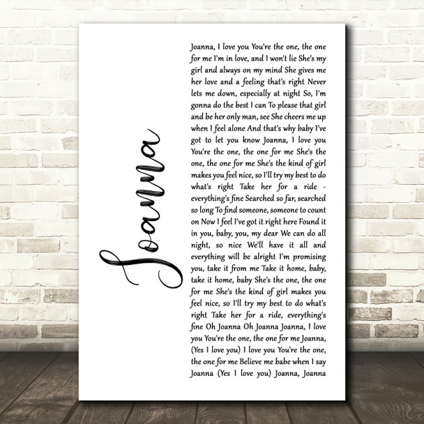 Kool & The Gang Joanna White Script Song Lyric Art Print