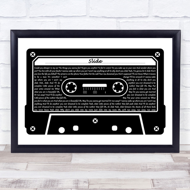 Goo Goo Dolls Slide Black & White Music Cassette Tape Decorative Gift Song Lyric Print