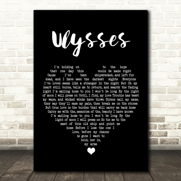 Josh Garrels Ulysses Black Heart Song Lyric Wall Art Print