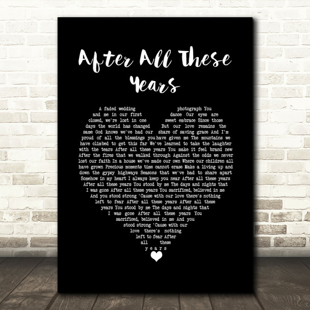Journey After All These Years Black Heart Song Lyric Wall Art Print