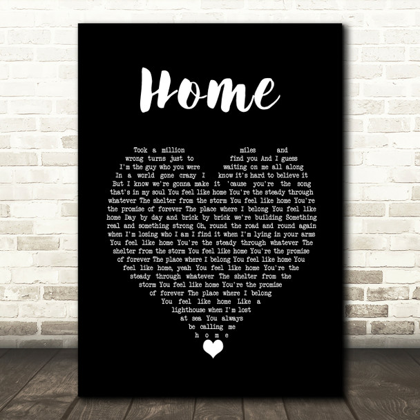 Lady Antebellum Home Black Heart Song Lyric Wall Art Print