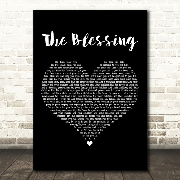 Kari Jobe feat. Cody Carnes The Blessing Black Heart Decorative Wall Art Gift Song Lyric Print