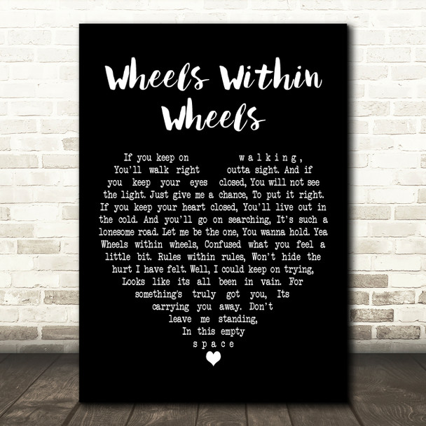 Rory Gallagher Wheels Within Wheels Black Heart Decorative Wall Art Gift Song Lyric Print