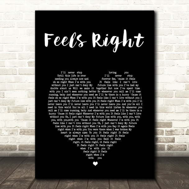 Lemar Feels Right Black Heart Song Lyric Wall Art Print