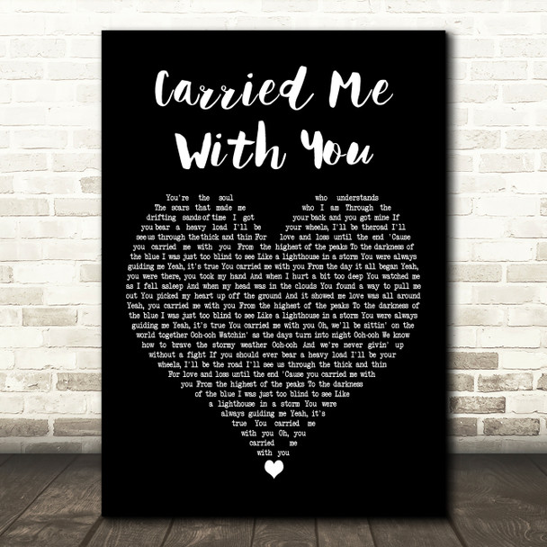 Brandi Carlile Carried Me With You Black Heart Decorative Wall Art Gift Song Lyric Print