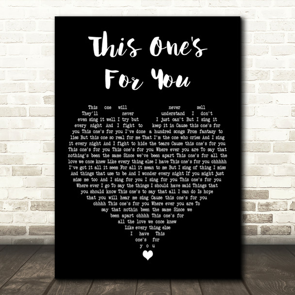 Barry Manilow This One's For You Black Heart Decorative Wall Art Gift Song Lyric Print