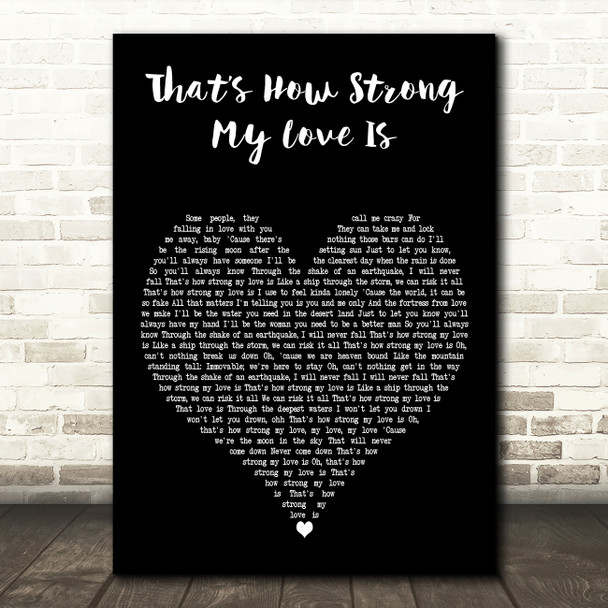 Alicia Keys Thats How Strong My Love Is Black Heart Decorative Gift Song Lyric Print
