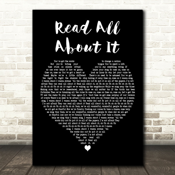 Emeli Sandé Read All About It (Pt. III) Black Heart Decorative Gift Song Lyric Print