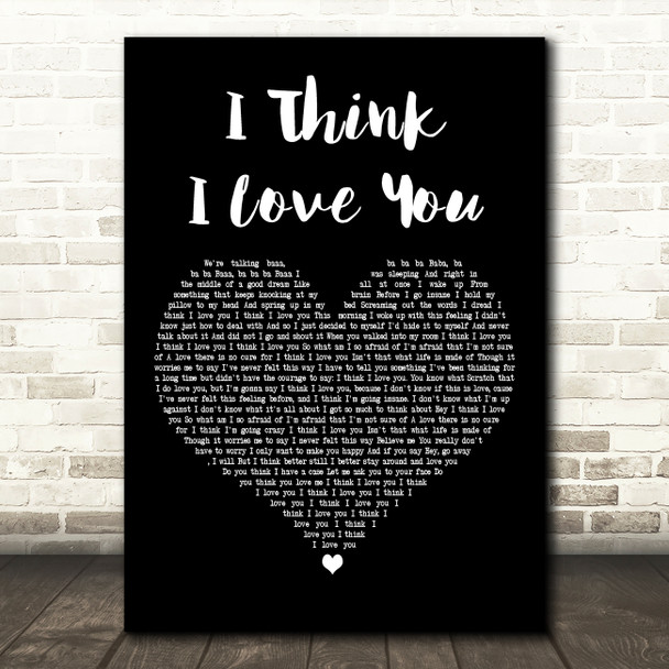 Tenacious D I Think I Love You Black Heart Decorative Wall Art Gift Song Lyric Print