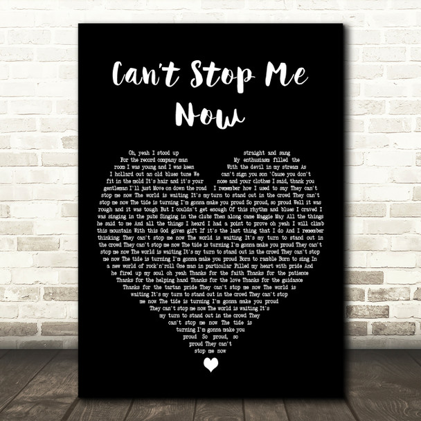 Rod Stewart Cant Stop Me Now Black Heart Decorative Wall Art Gift Song Lyric Print