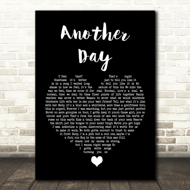Living Legends Another Day Black Heart Song Lyric Wall Art Print
