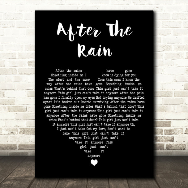 Shirley Bassey After The Rain Black Heart Decorative Wall Art Gift Song Lyric Print