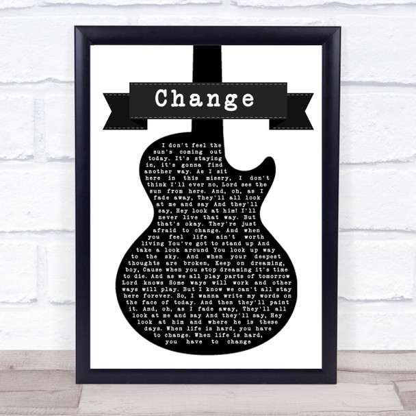Blind Melon Change Black & White Guitar Song Lyric Print