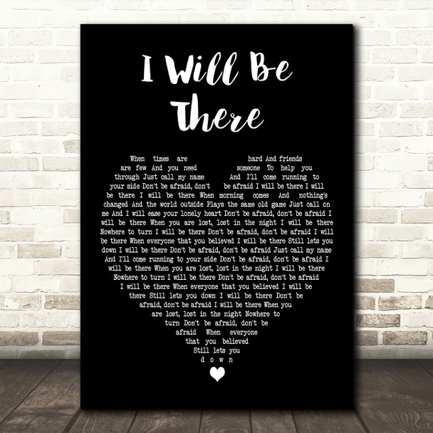 Eric Clapton I Will Be There Black Heart Decorative Wall Art Gift Song Lyric Print