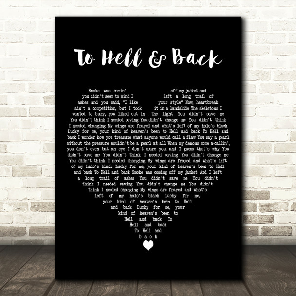 Maren Morris To Hell & Back Black Heart Decorative Wall Art Gift Song Lyric Print