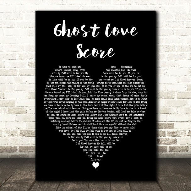 Nightwish Ghost Love Score Black Heart Decorative Wall Art Gift Song Lyric Print