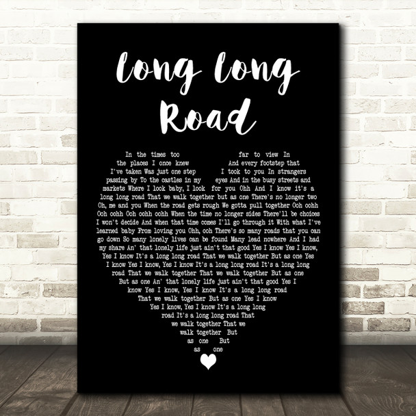 Paul Weller Long Long Road Black Heart Decorative Wall Art Gift Song Lyric Print