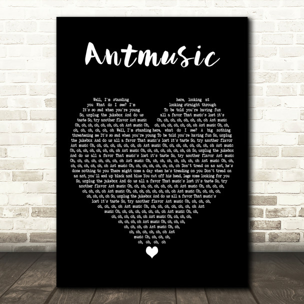 Adam and the Ants Antmusic Black Heart Decorative Wall Art Gift Song Lyric Print
