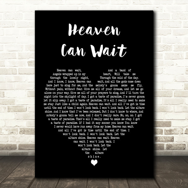 Meat Loaf Heaven Can Wait Black Heart Decorative Wall Art Gift Song Lyric Print