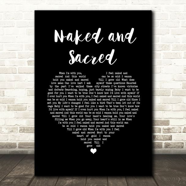 Maria Nayler Naked and Sacred Black Heart Song Lyric Wall Art Print