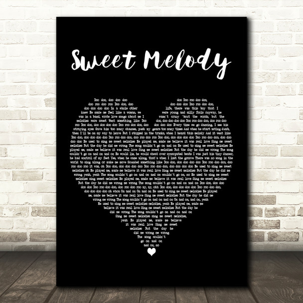 Little Mix Sweet Melody Black Heart Decorative Wall Art Gift Song Lyric Print