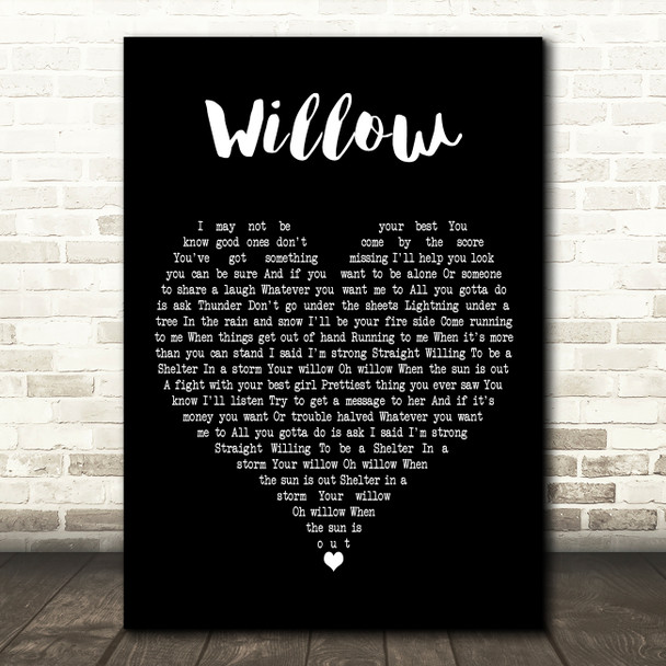 Joan Armatrading Willow Black Heart Decorative Wall Art Gift Song Lyric Print