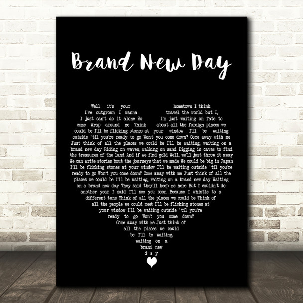 Kodaline Brand New Day Black Heart Decorative Wall Art Gift Song Lyric Print