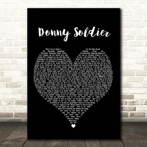 MC Devvo Donny Soldier Black Heart Decorative Wall Art Gift Song Lyric Print