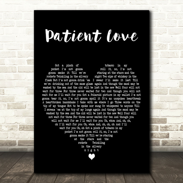 Passenger Patient Love Black Heart Decorative Wall Art Gift Song Lyric Print