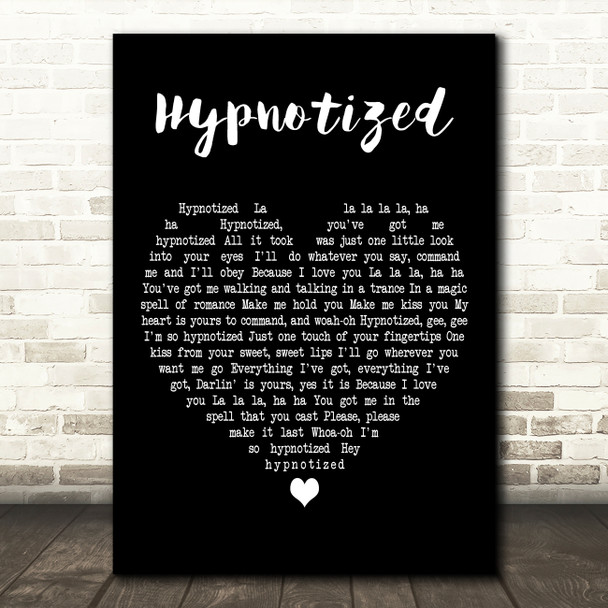 Linda Jones Hypnotized Black Heart Decorative Wall Art Gift Song Lyric Print