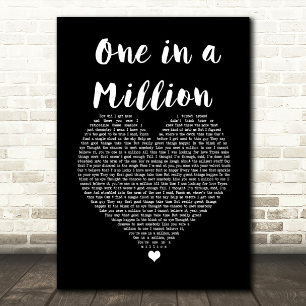 Maxine Brown One in a Million Black Heart Song Lyric Wall Art Print