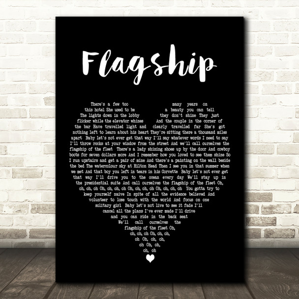 Jason Isbell Flagship Black Heart Decorative Wall Art Gift Song Lyric Print