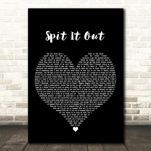Slipknot Spit It Out Black Heart Decorative Wall Art Gift Song Lyric Print