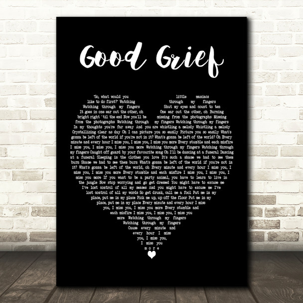 Bastille Good Grief Black Heart Decorative Wall Art Gift Song Lyric Print